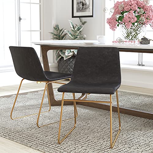 Gray Leathersoft/Gold Frame