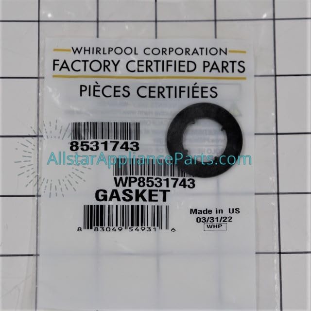 WP8531743 Dishwasher Float Switch Base Gasket Replacement Part - Compatible with Major Brands - Durable Leak-Proof Seal for Dishwasher Repair - Perfect for Kitchen Appliance Maintenance & DIY Fixes