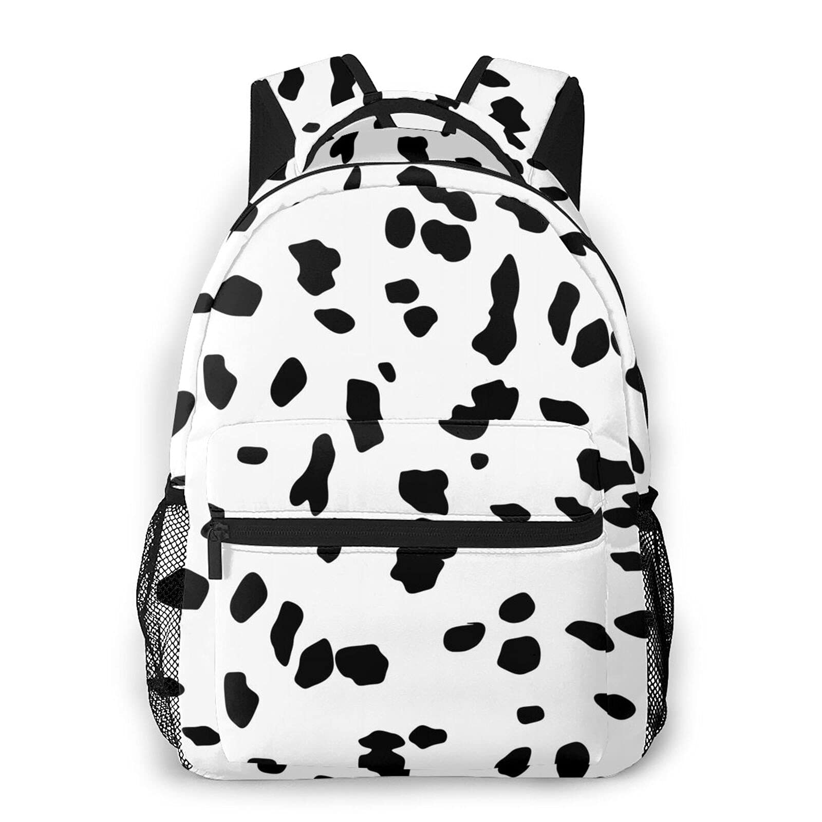 Dalmatian Print Backpack for Men, Women, Teens & Kids - Lightweight School Laptop Bag, College Bookbag for Hiking, Travel & Daily Use - Black One Size Daypack
