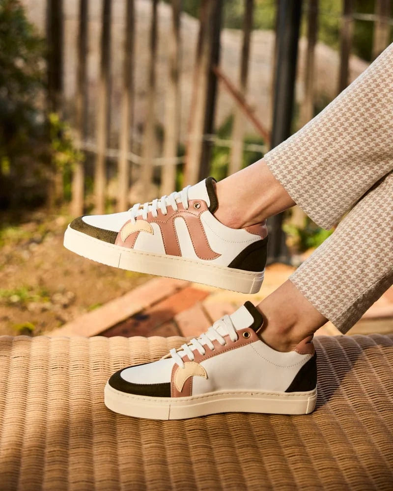 Vegan Leather Sneakers for Women - Comfortable Grain & Apple Leather Shoes | Magnolia | Perfect for Casual Wear, Work, and Eco-Friendly Fashion