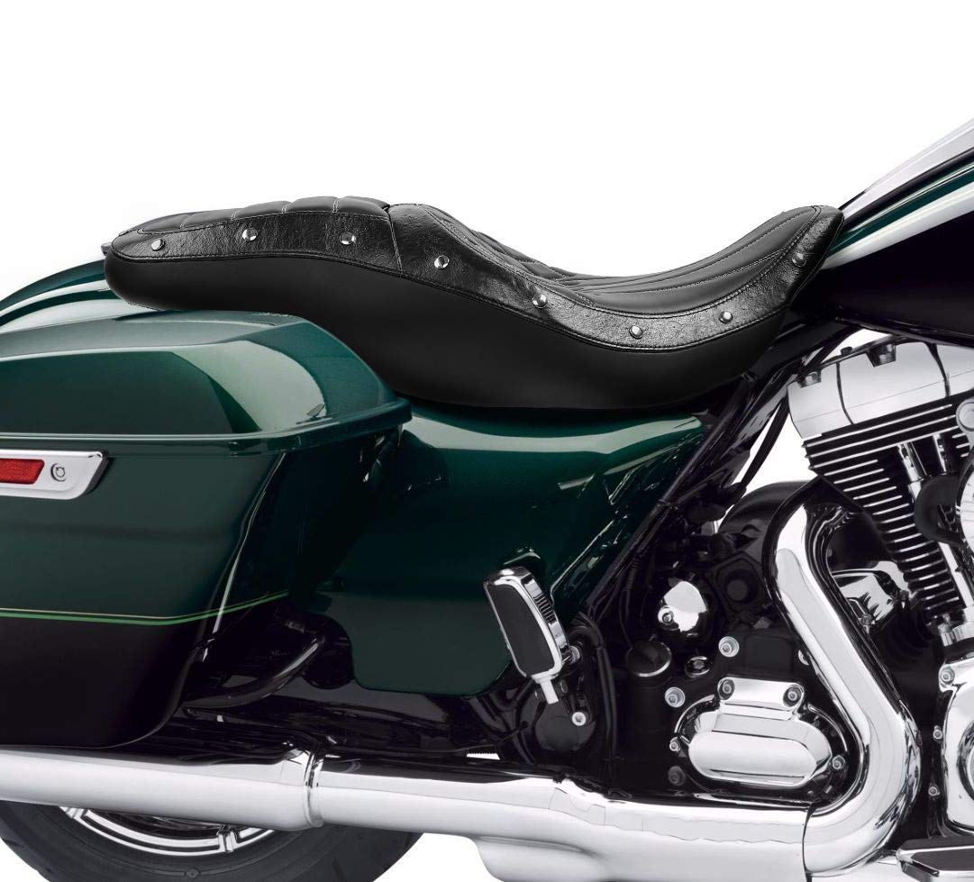 Harley Davidson Road King Street Glide Electra Glide Road Glide 2-Up Bucket Seat - Compatible with 2009-2023 Models - Comfortable Motorcycle Driver & Passenger Seat for Long Rides - Perfect for Touring, Cruising and Road Trips