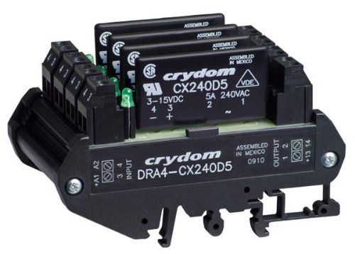 Crydom DRA4-CXE240D5 Solid State Relay DIN Mount 280VAC/5A Output 15-32VDC Input - Industrial Automation & HVAC Control Solution