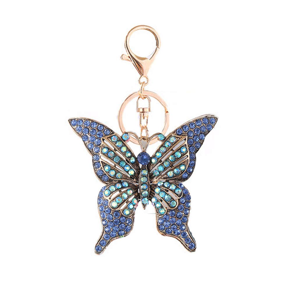 Sparkling Butterfly Rhinestone Keychain - Elegant Alloy Charm Keyring Pendant for Women, Girls | Perfect Gift for Birthdays, Parties & Everyday Carry Accessories