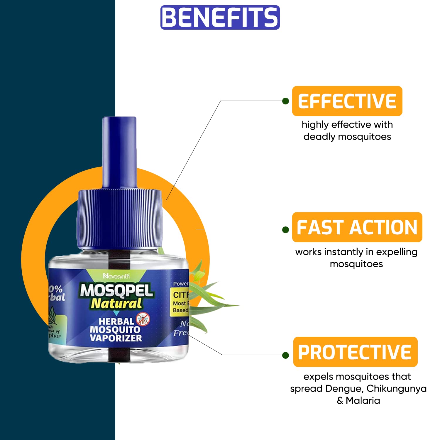 Natural Mosquito Repellent Vaporizer Refill - 3 Pack Eucalyptus & Camphor Essential Oil (45ml Each) | Chemical-Free, Non-Toxic Herbal Formula | Fits Most Electric Mosquito Repellent Machines | Organic Pest Control Solution for Home, Bedroom, Patio & Outdoor Use