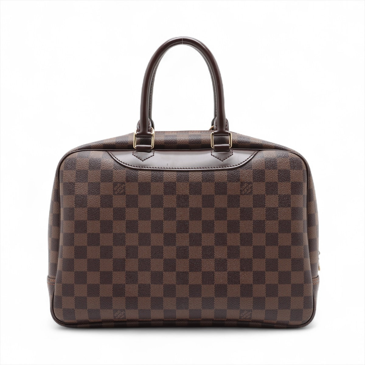 Louis Vuitton Damier Ebene Deauville Handbag for Women - Luxury Designer Tote Bag with Leather Trim | Perfect for Work, Travel & Everyday Use