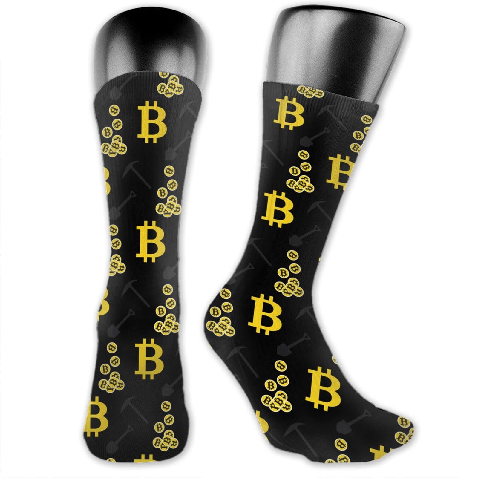 Bitcoin Crypto Socks for Men & Women - Breathable Non-Slip Quick-Dry Crew Socks (White, One Size) - Perfect for Trading, Gifts & Crypto Enthusiasts