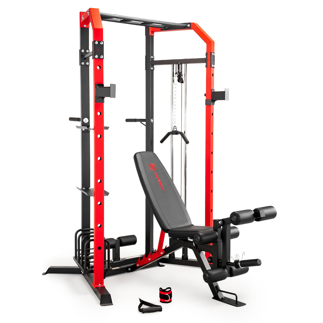 Marcy Power Cage System with Adjustable Weight Bench SM-7393 - Home Gym Equipment for Strength Training & Bodybuilding | Perfect for Home Workouts & Fitness Enthusiasts
