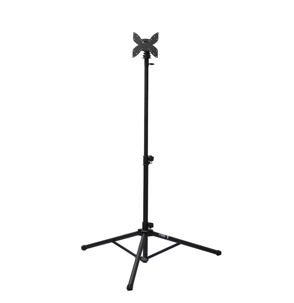 Audio 2000 Ast422y Flat Panel LCD TV/Monitor Stand with Foldable Tripod Leg - Adjustable Height TV Mount for Home Theater & Office Setup - Perfect for Living Room, Bedroom or Conference Room Displays