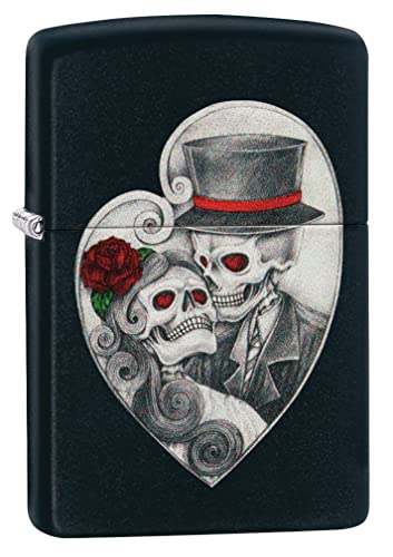 Heart Skull Couple Black Matte Z5219