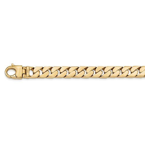 14K Yellow Gold 10.2mm Curb Chain Bracelet for Men - 8.25 Inch Solid Gold Link Wristband - Perfect for Gifts, Weddings & Everyday Luxury Wear