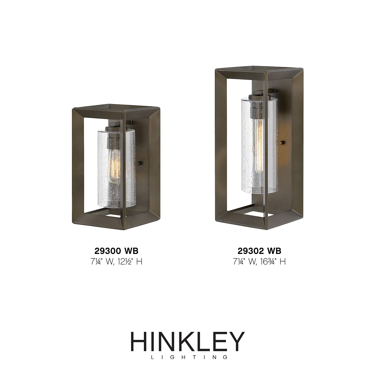 Hinkley Rhodes Collection One Light Outdoor Wall Sconce - Warm Bronze Finish with Clear Seedy Glass for Patio, Porch & Garden Lighting