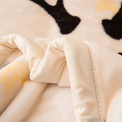 Premium Korean Mink Fleece Blanket - Heavyweight 2-Ply Reversible with Antler Animal Print - Ultra Soft Plush Warm Winter Blanket for Adults (Full Size) - Perfect for Cozy Nights, Couch Lounging & Seasonal Home Decor