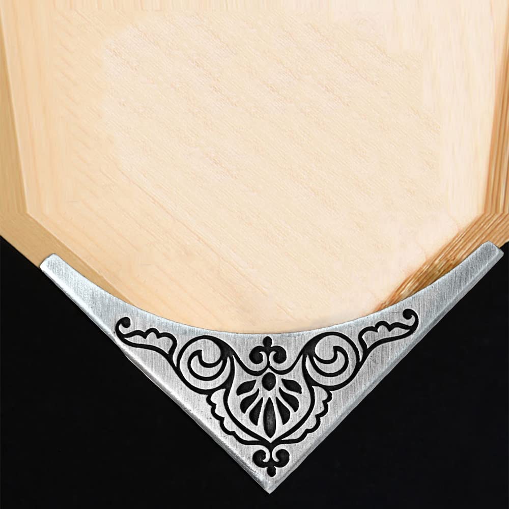 Antique Silver Metal Corner Protectors - 4 Pack Edge Guards for Jewelry Box, Cabinet & Furniture - Decorative Safety Protectors for Home & Office Use