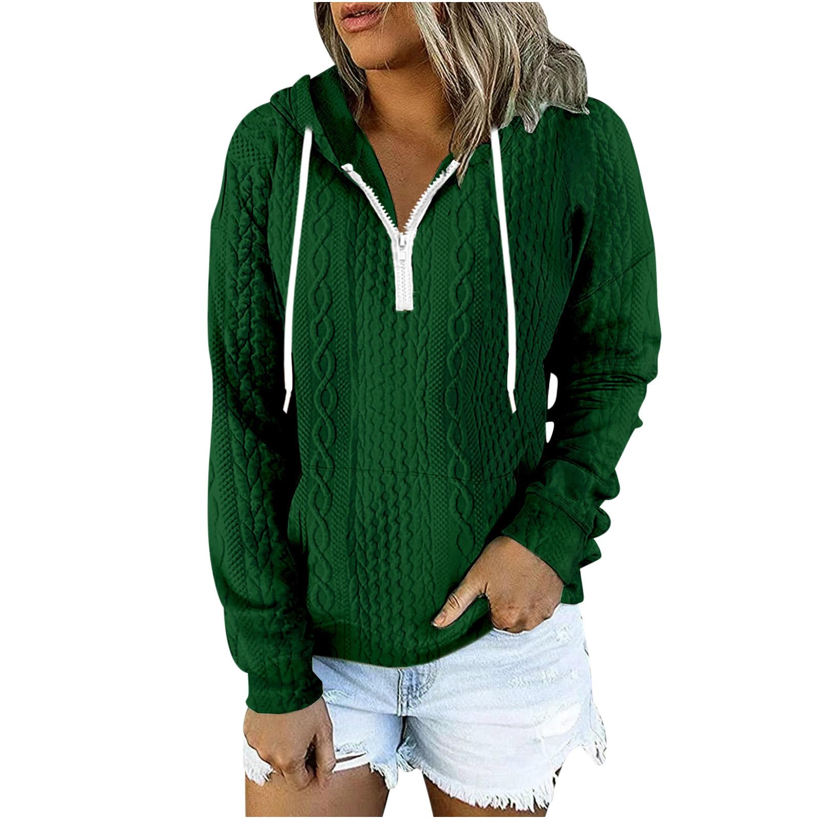 Women's Winter Waffle Hoodie - V Neck Zip Up Sweatshirt with Drawstring Hood, Long Sleeve Casual Pullover | Perfect for Outdoor Activities, Lounge Wear & Cold Weather Fashion