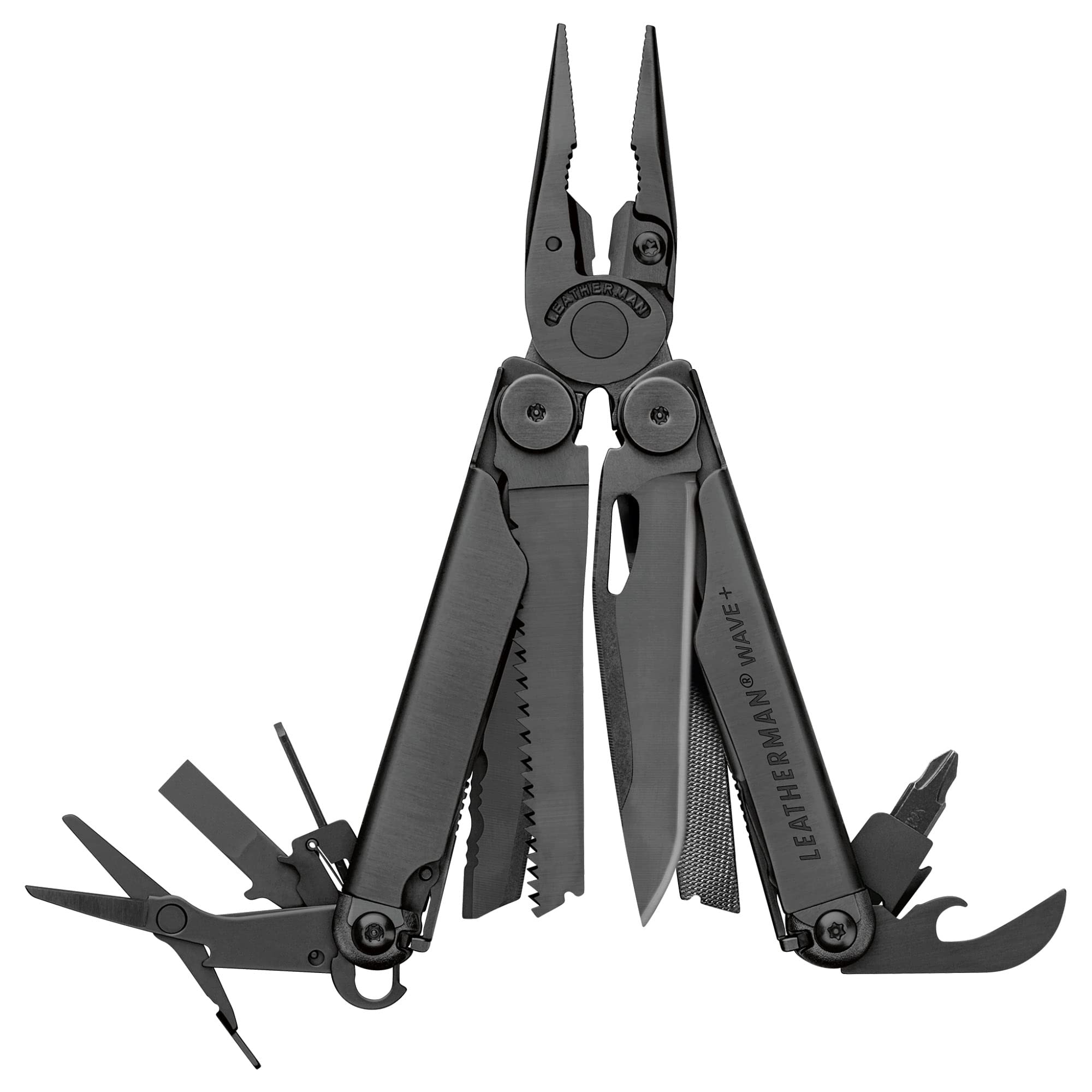 LEATHERMAN Wave Plus Multitool - Premium Replaceable Wire Cutters, Spring-Action Scissors, Nylon Sheath - Made in USA - Black - Perfect for Camping, Hiking, DIY & Emergency Repairs
