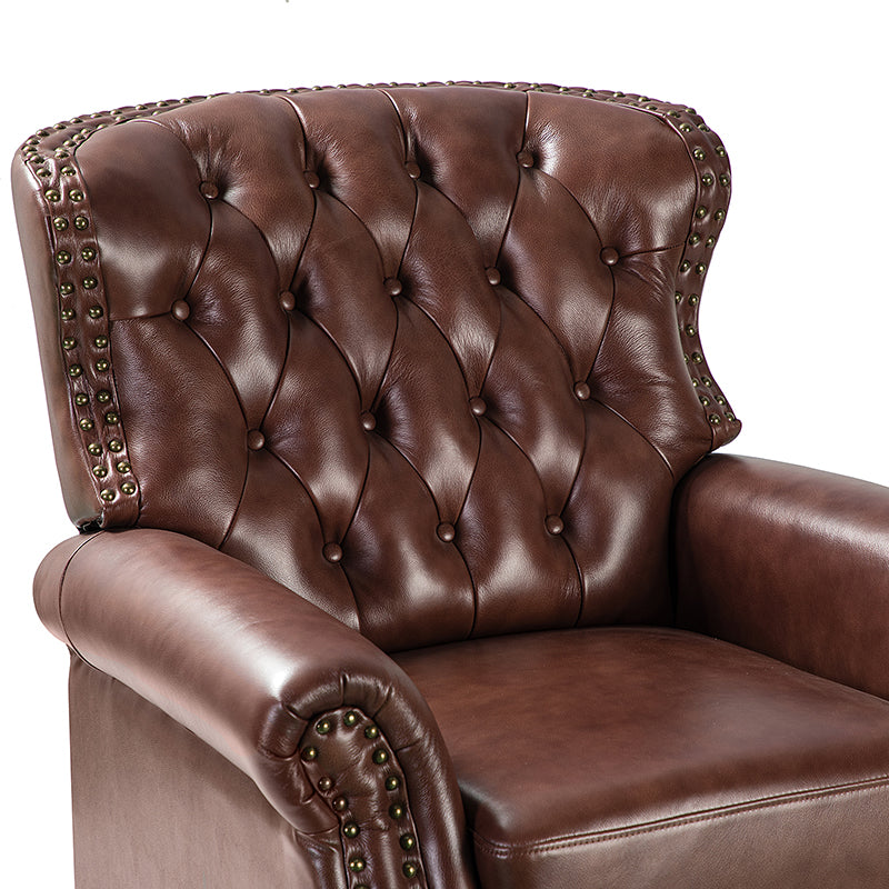 Premium Genuine Leather Oversized Recliner Chair for Living Room - Comfortable Lounge Chair for Home Theater, Reading Nook & Relaxation