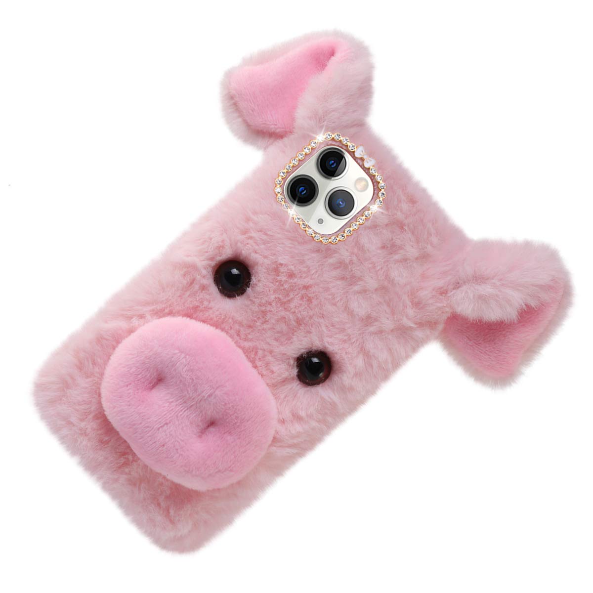 Plush Pig Phone Case for iPhone 12 - Anti-Fall Protective Cover with Soft Shell, Perfect for Kids, Gifts, and Everyday Use