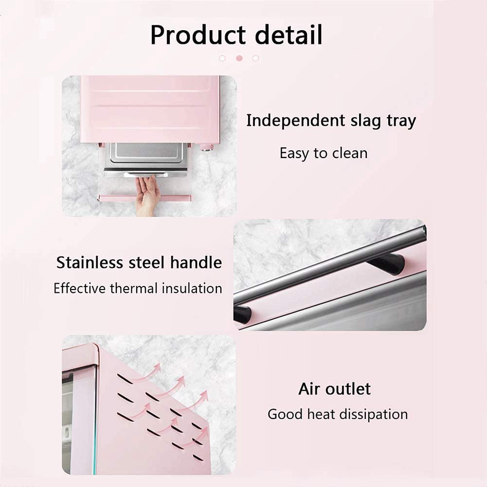11L Mini Electric Oven with Double Hotplate - 60-Minute Timer & 230°C Temperature Control for Baking, Cooking, Grilling & Roasting | Compact Countertop Oven for Small Kitchens, Dorms & Apartments (Pink)