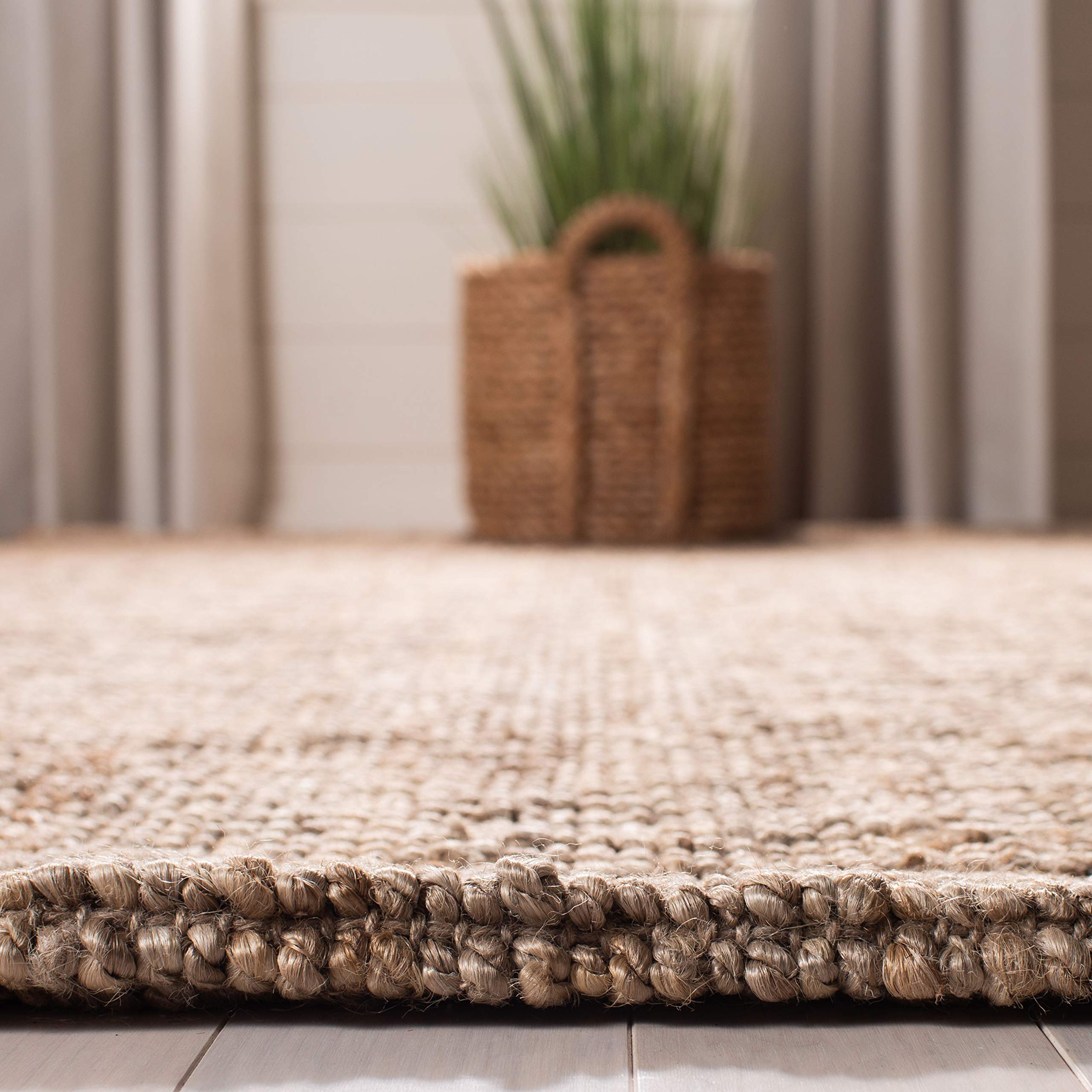 SAFAVIEH Handmade Natural Jute Area Rug 8' x 10' - Farmhouse Boho Chic Grey Rug for Living Room & Bedroom | Durable & Stylish for High Traffic Areas | Perfect for Rustic, Country or Coastal Home Decor