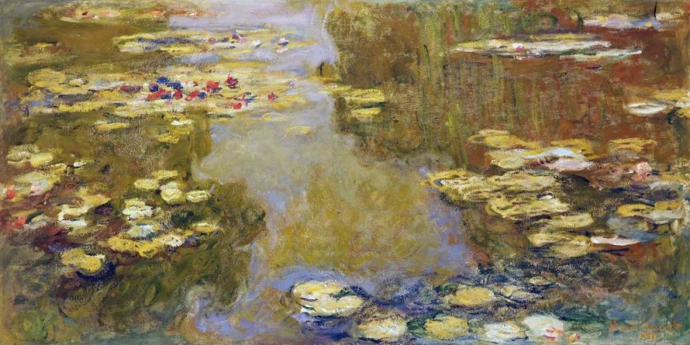 Monet Lily Pond Floral Art Print on Paper - 36x74 Inch Fine Art Image for Framing & Wall Decor - Perfect for Living Room, Bedroom, or Office Decoration