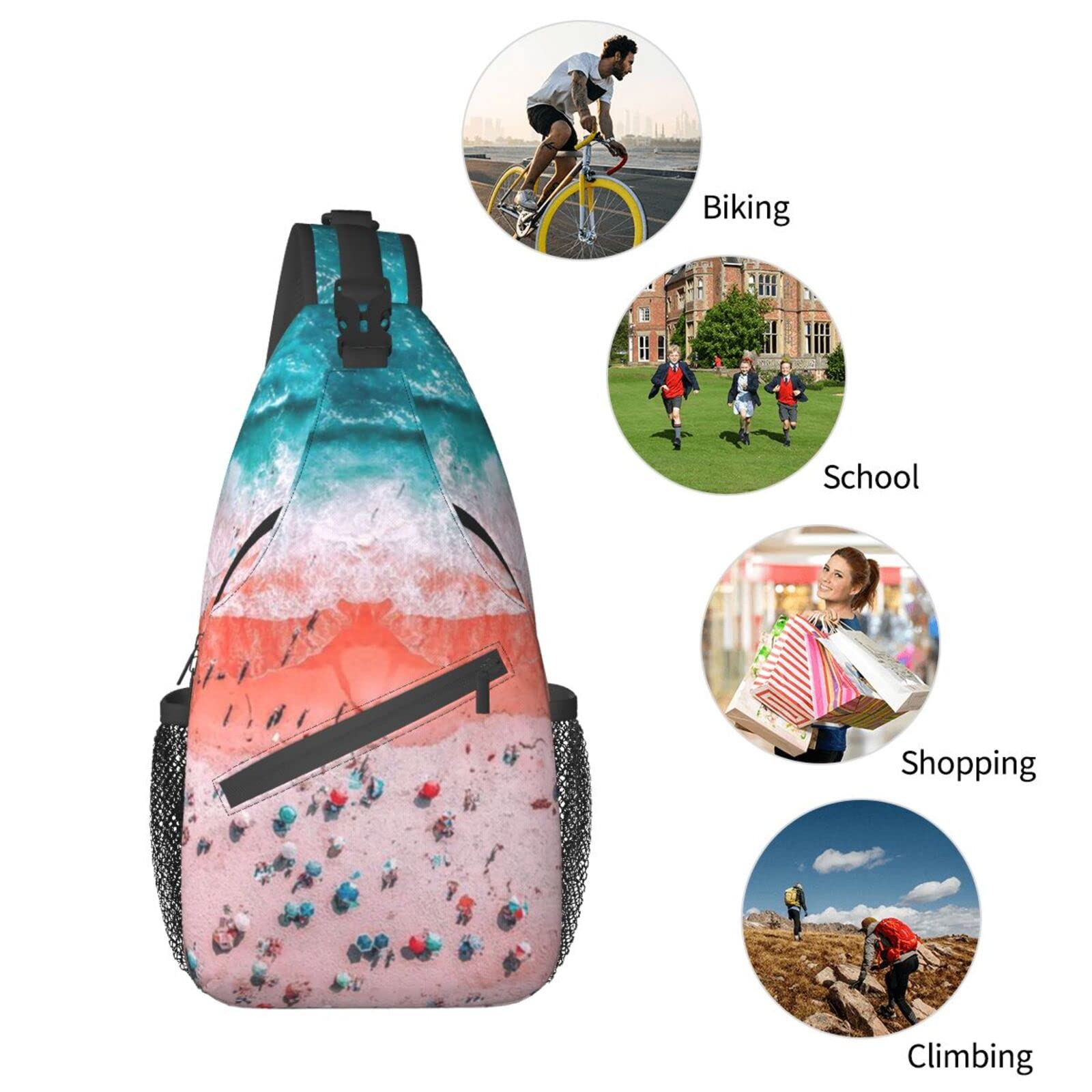 ASYG Beach Sling Bag Crossbody Chest Daypack Casual Backpack Hawaiian Shoulder Bag For Travel Hiking Beach - Perfect for Outdoor Adventures, Gym, Shopping and Daily Use
