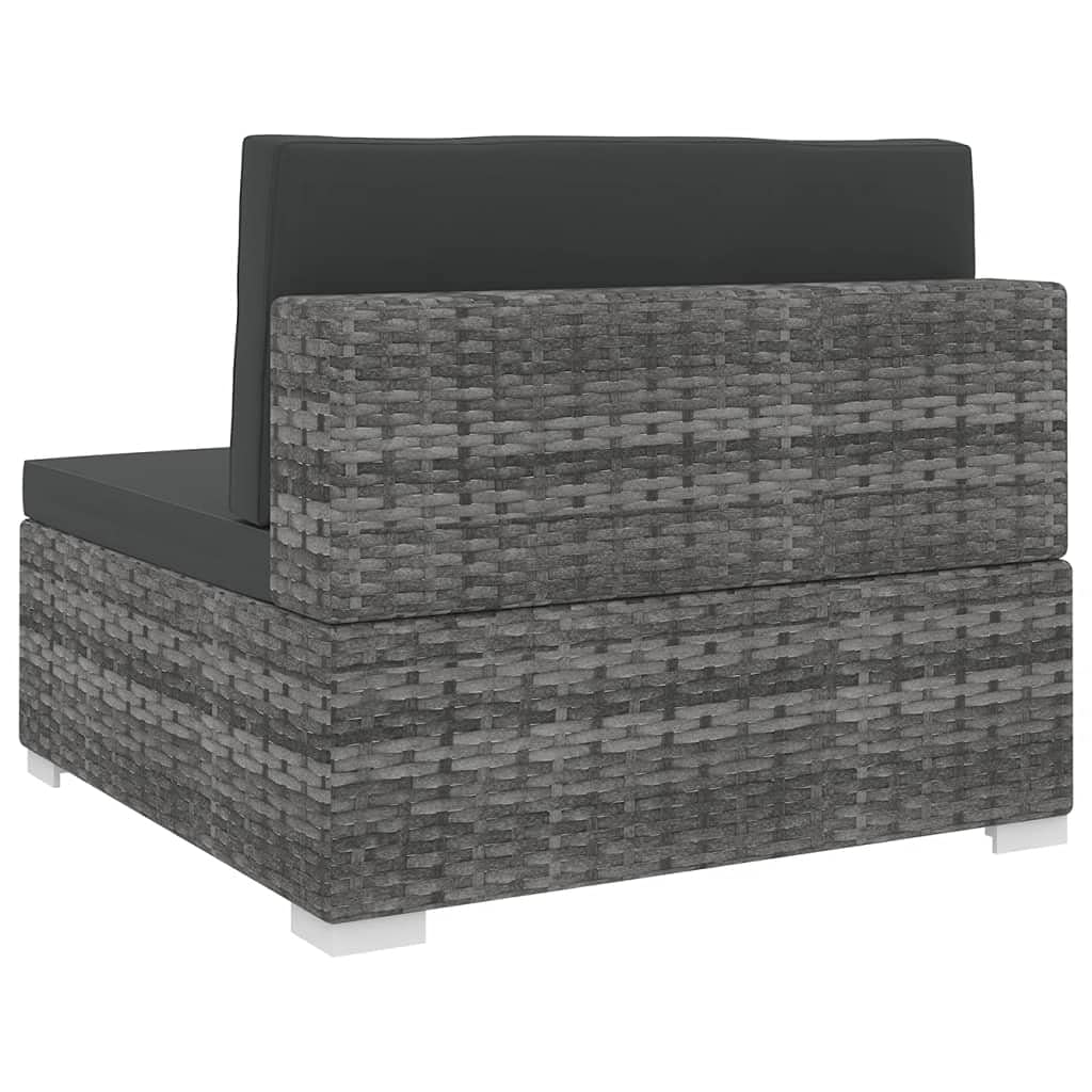 **Outdoor Patio Furniture Cushions - Gray Poly Rattan Sectional Seat Cushions for Garden, Poolside & Backyard Comfort**