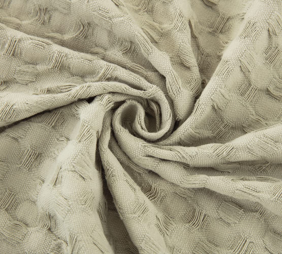 DAUAOTO King Size Waffle Cotton Blanket 104x90 Inches - Ultra Soft All Season Bed Blanket for Adults, Sage Green - Perfect for Cozy Bedroom, Guest Room & Dorm Decor