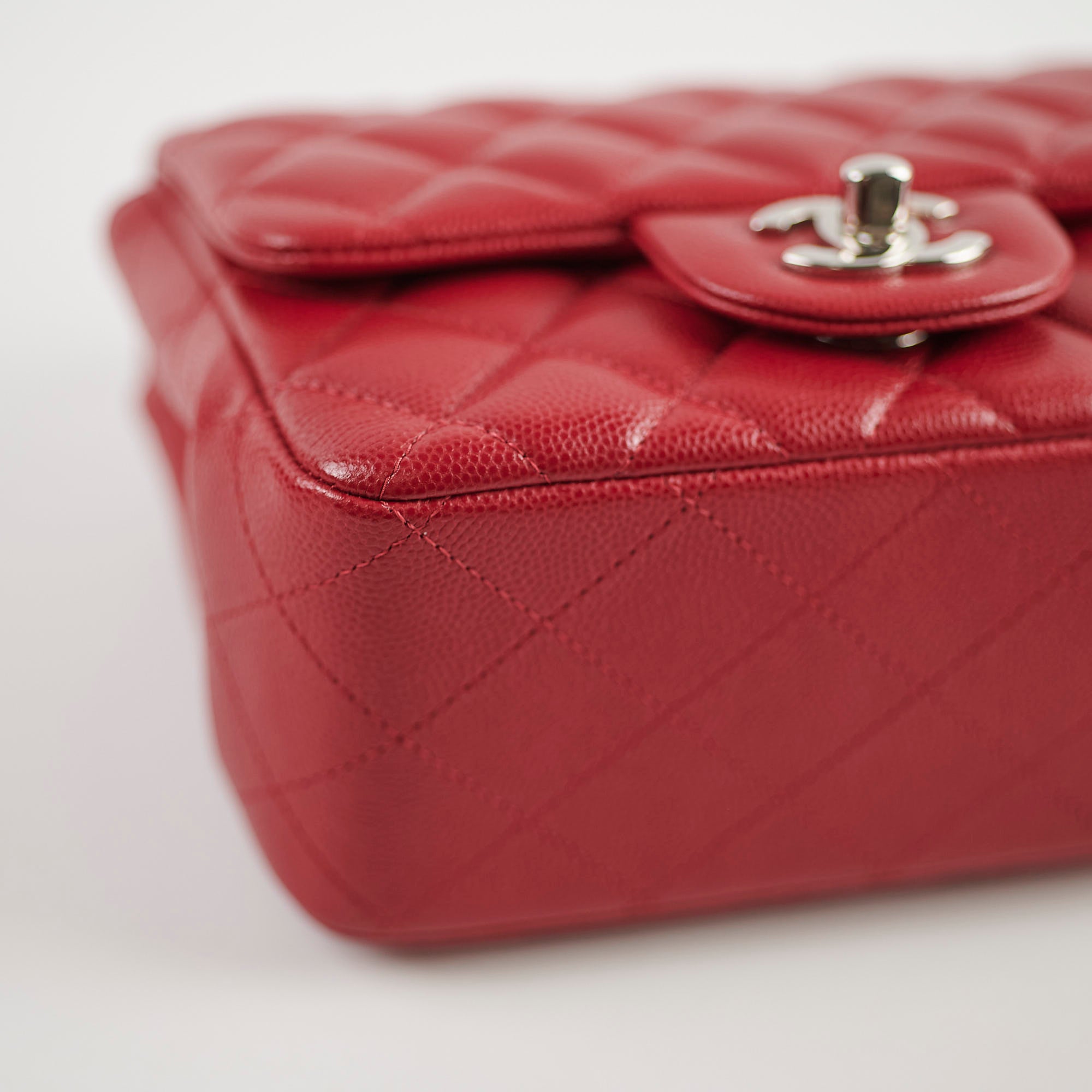 Chanel Mini Square Caviar Leather Red 26 Series Crossbody Bag - Perfect for Evening Parties, Date Nights & Luxury Fashion Accessories