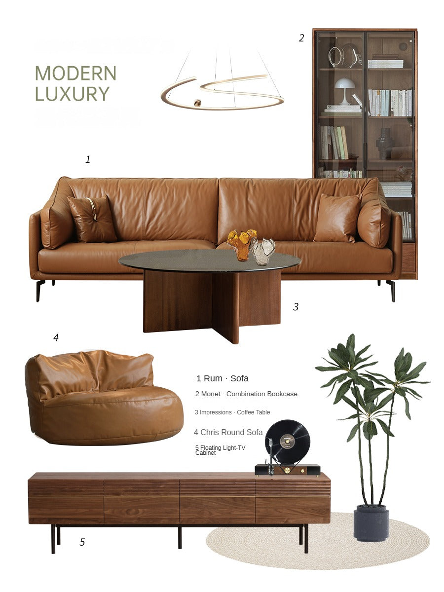 Black Walnut Round Coffee Table with Storage - Modern Living Room Furniture for Small Spaces | Perfect for Apartments, Dorms & Cozy Homes