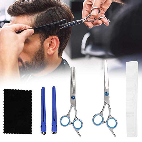 Professional Hair Cutting Scissors Kit - 6-Piece Hairdressing Set with Thinning Shears, Comb & Storage Bag for Women, Kids & Pet Grooming | Home Salon & Professional Styling Tools