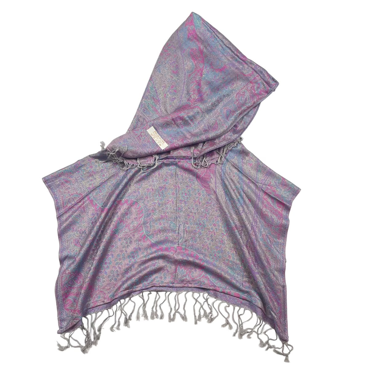 Pink Sparkles Pashmina Hooded Crop Top - Trendy Women's Fashion for Parties, Dates & Casual Outings