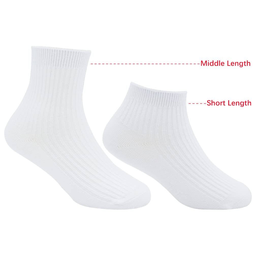 Unisex Kids School Socks for Boys & Girls - Soft Cotton Crew Socks for Toddlers, Youth & Students - Comfortable Trainer & Dress Socks for Everyday Wear, School Uniforms & Sports Activities