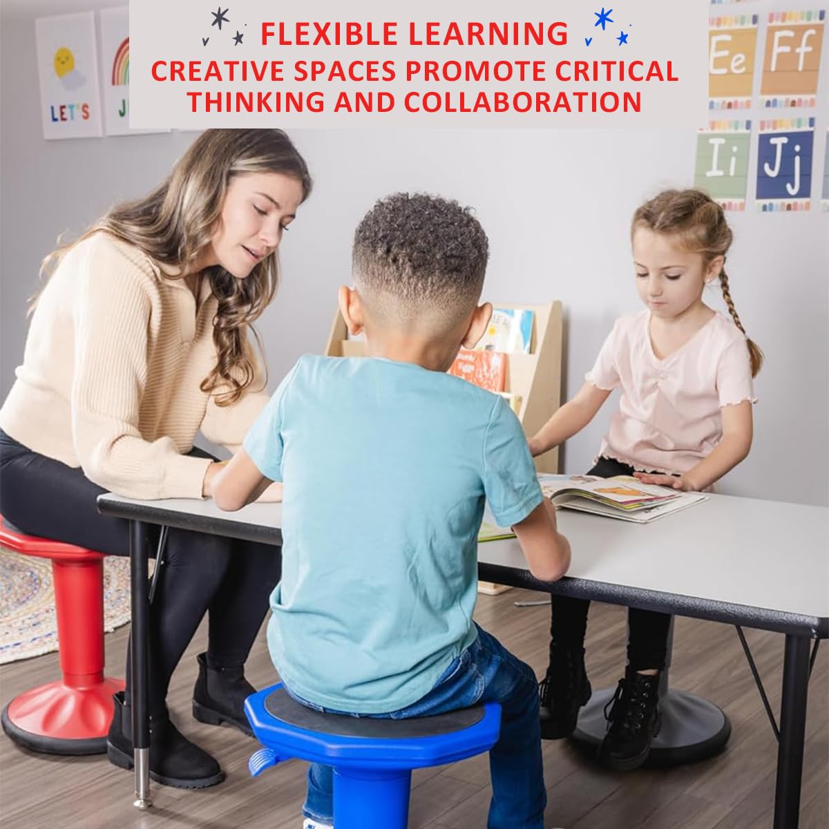 Adjustable Wobble Stool for Kids & Teens - Ergonomic Flexible Seating for Classroom & Homeschool - Height Adjustable 17