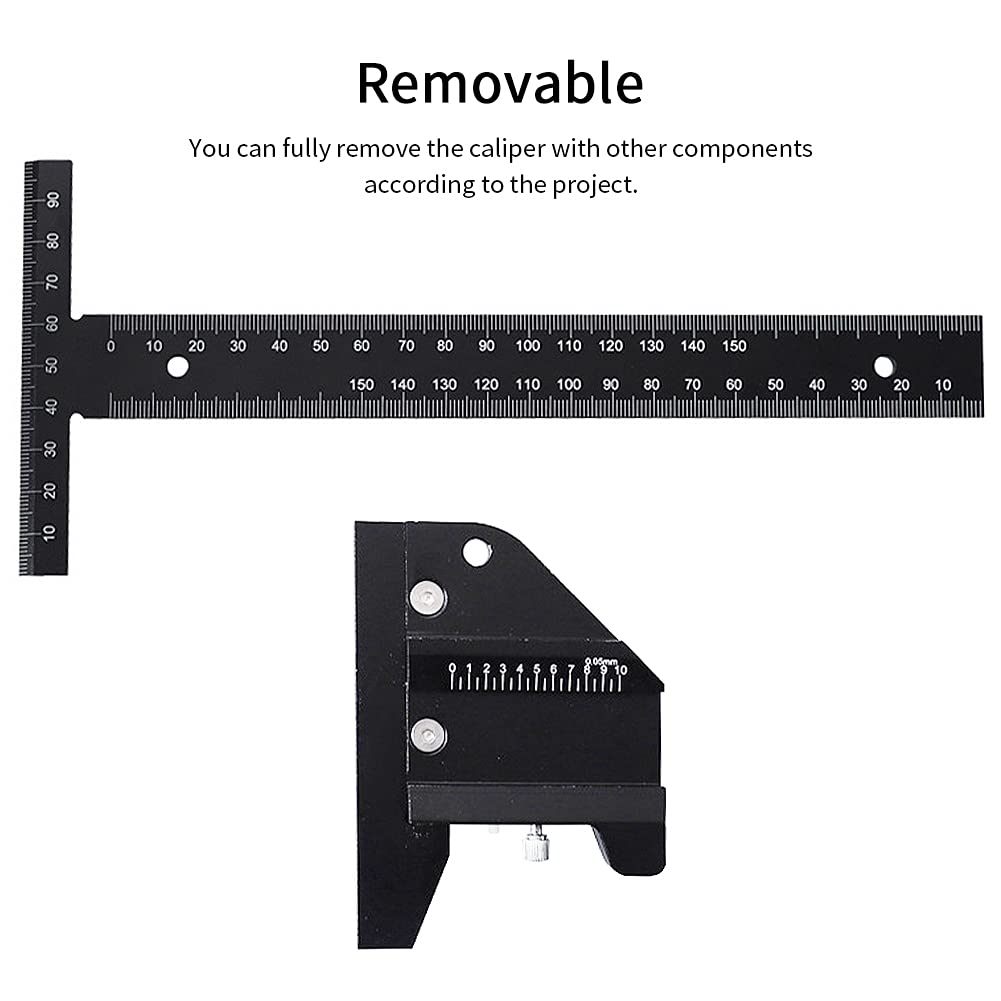 Premium T-Shaped Woodworking Scriber - Aluminum Alloy Multifunctional Marking Ruler & Measuring Gauge for DIY Carpentry Projects (Metric Scale) - Perfect for Wood Joinery, Furniture Making & Precision Woodworking