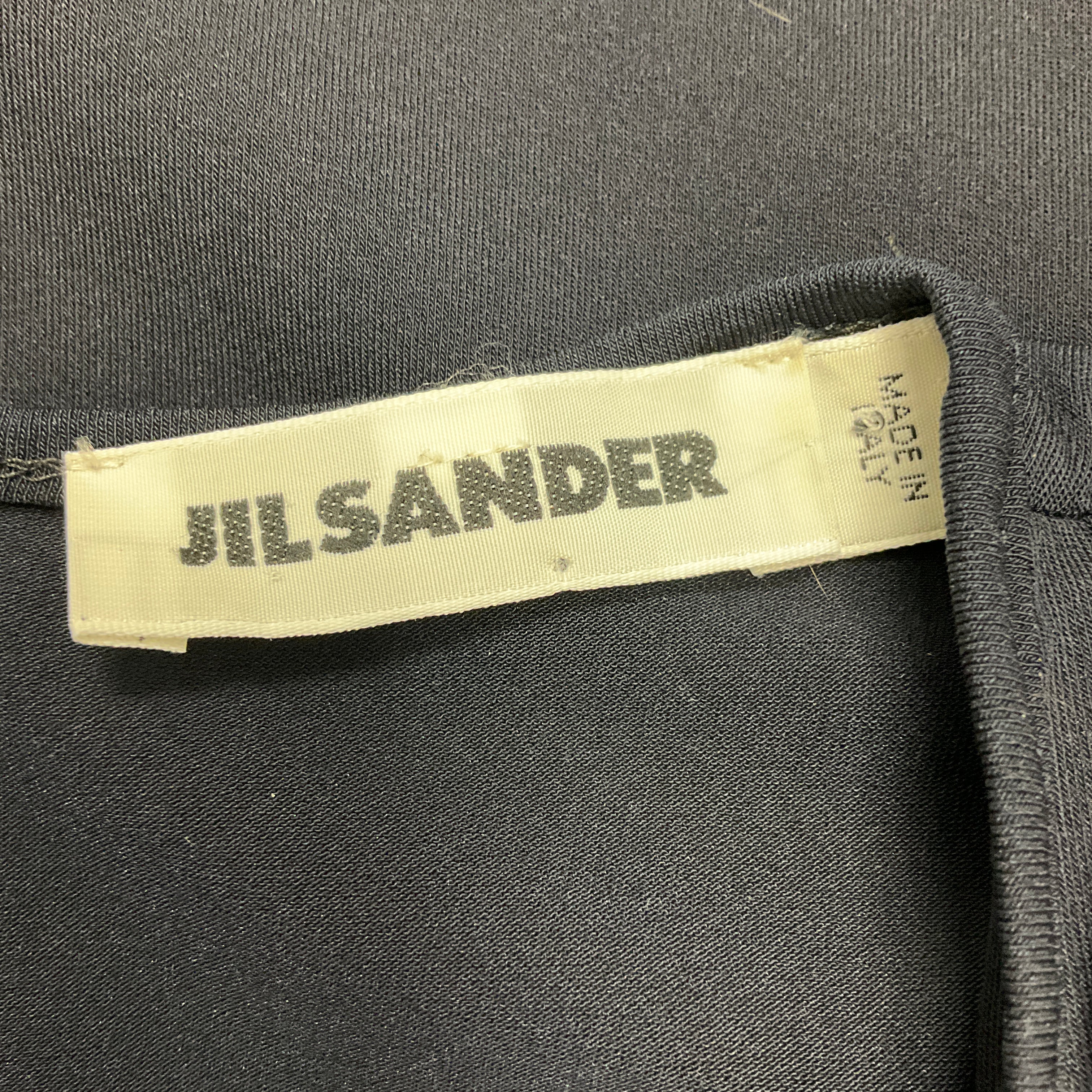 Jil Sander Navy Blue Pleated Sleeveless Midi Dress for Women | Elegant Summer Office Wear & Cocktail Party Outfit