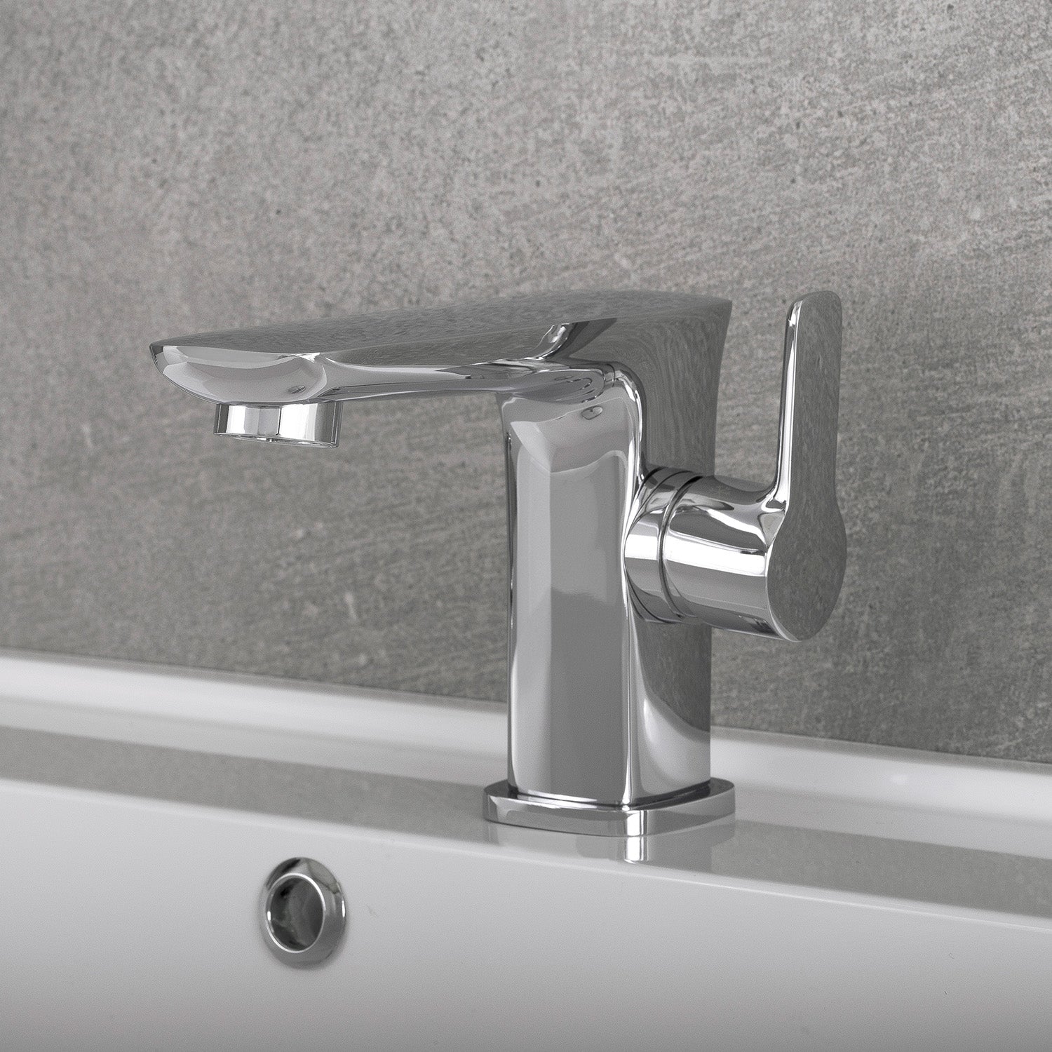 DAX 9883 Single Handle Bathroom Faucet - Brass Body with Chrome Finish, 4.75