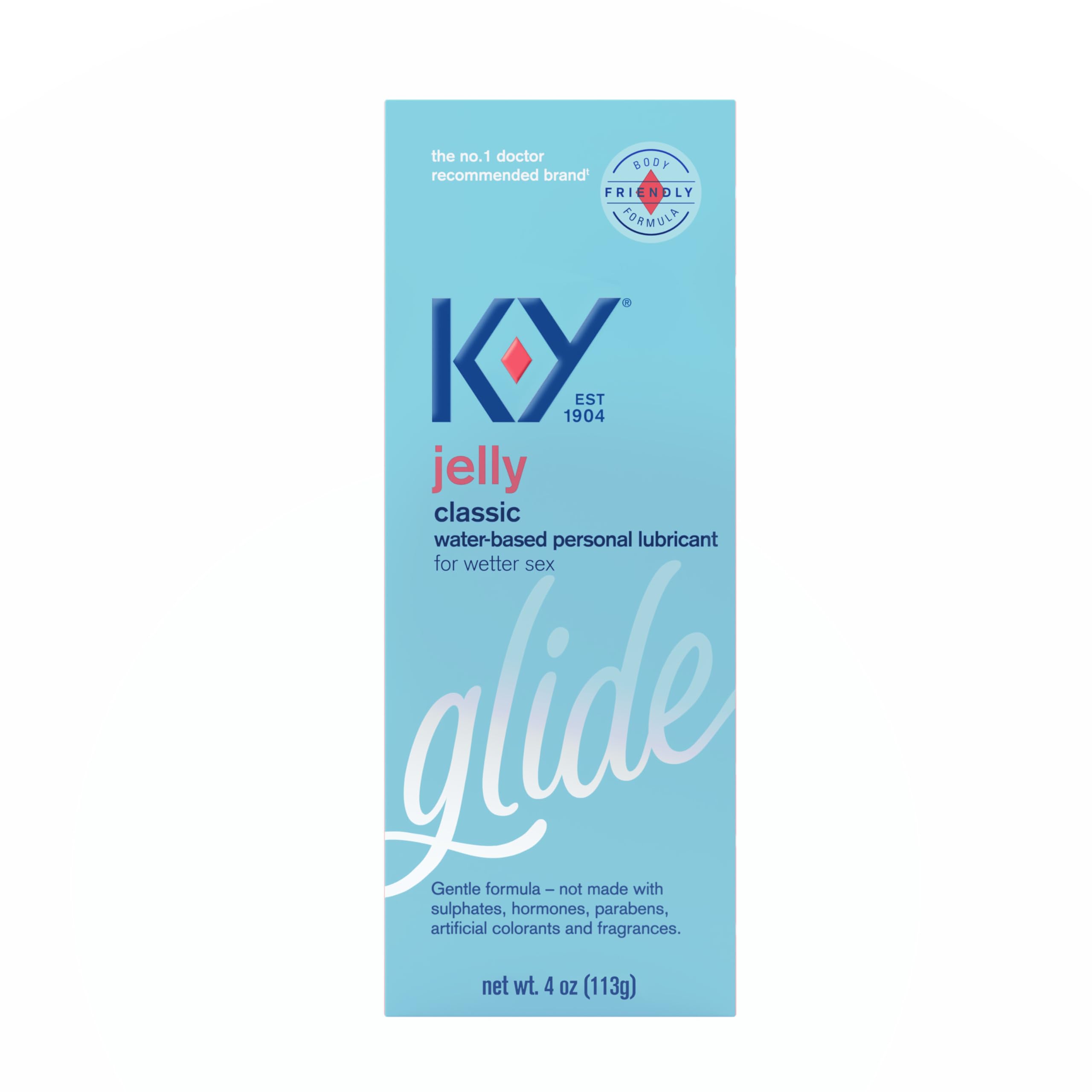 K-Y Jelly Water-Based Personal Lubricant for Sex & Anal Play – Non-Greasy, pH-Balanced, Condom & Toy Safe – 4 oz – Perfect for Couples, Solo Play & Enhanced Intimacy
