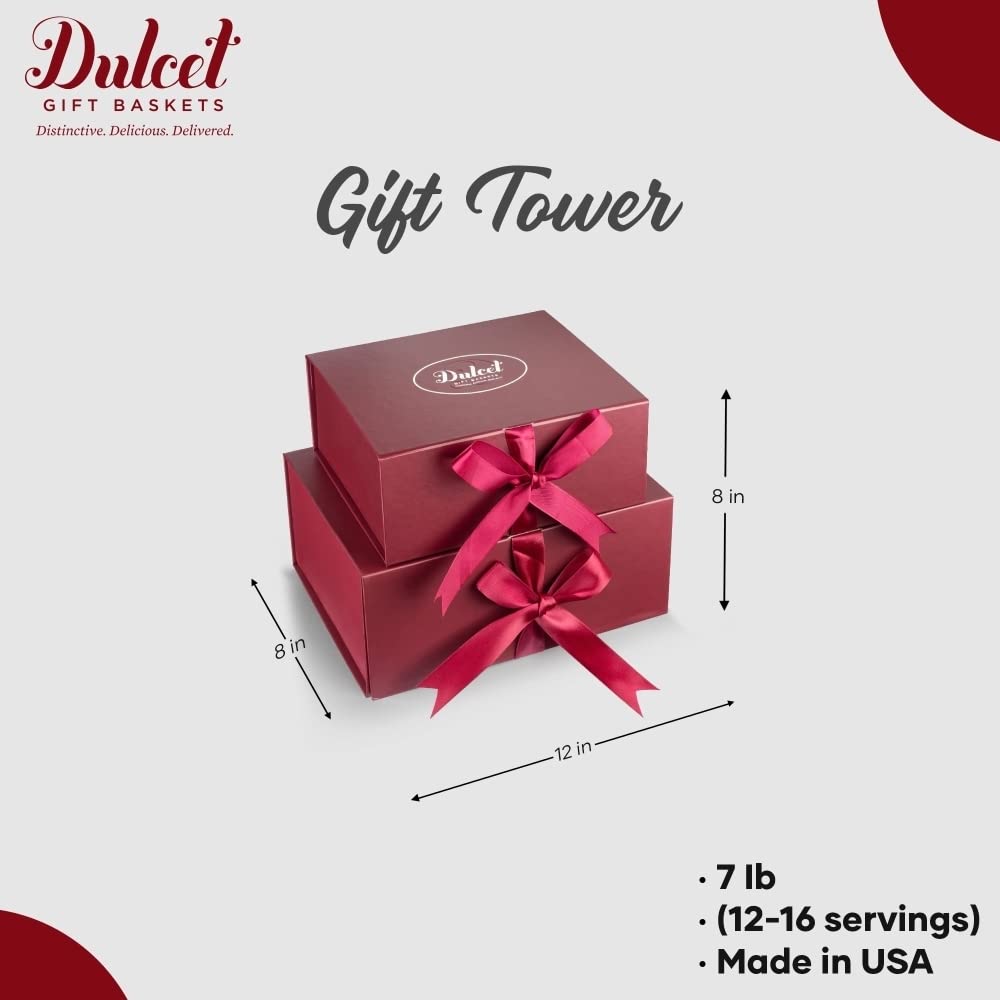 Premium 2-Tier Gourmet Gift Basket with Brownies & Bundt Cake - Perfect Birthday, Anniversary & Holiday Present for Men & Women | Elegant Celebration Gift Box for Office Parties, Housewarming & Special Occasions