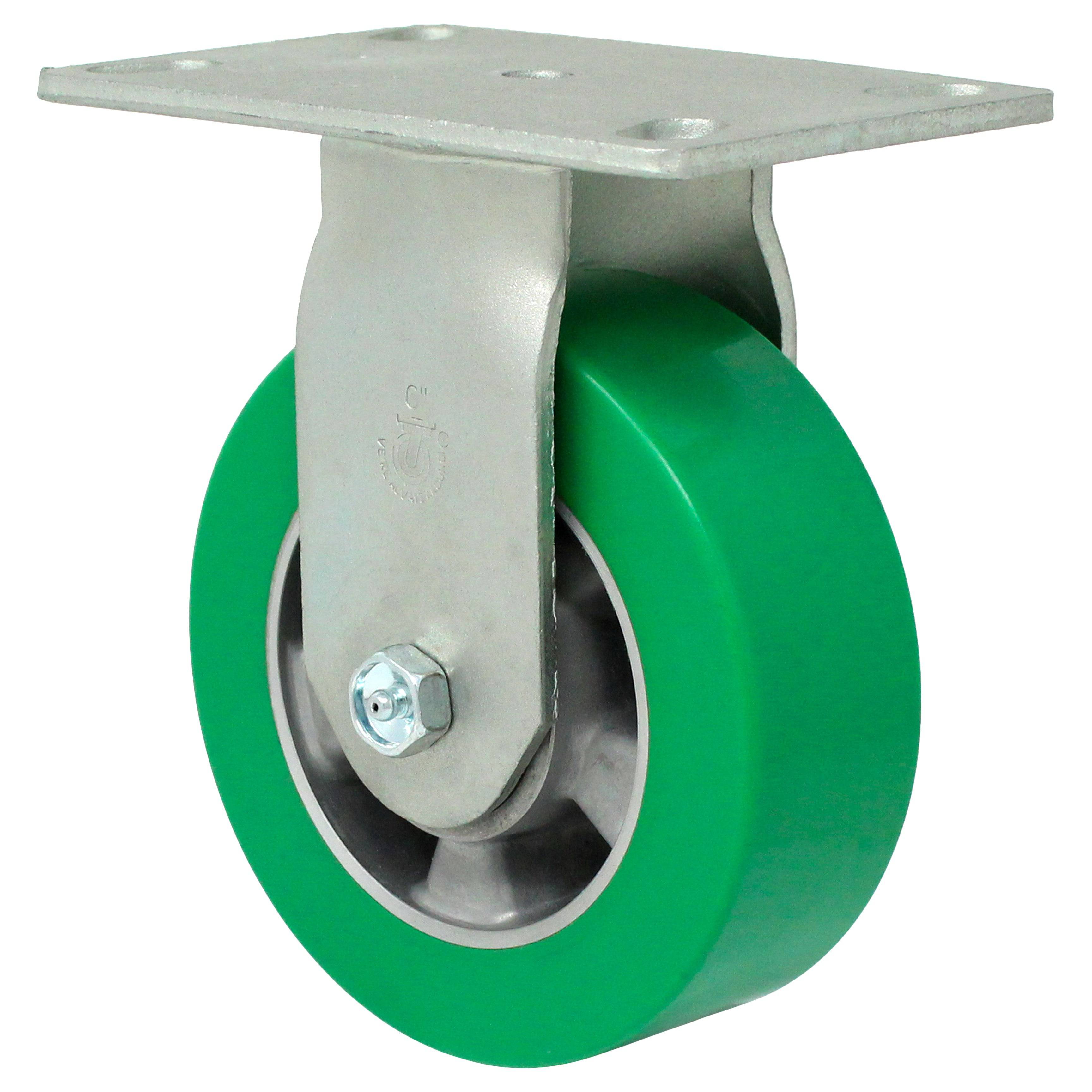 6 x 2 Champion Heavy Duty Rigid Caster Wheels - 1200 lbs Capacity - Ideal for Industrial Equipment, Warehouse Carts, and Workbenches