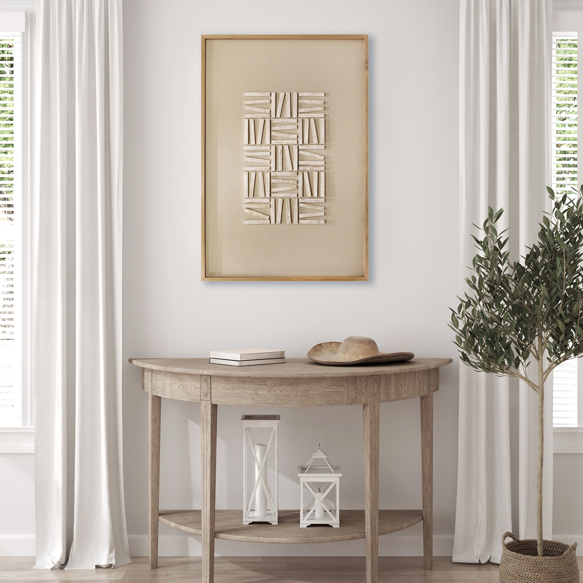 Modern Abstract Pieced Together I Wall Art - Handmade Canvas Painting for Living Room, Bedroom & Office Decor