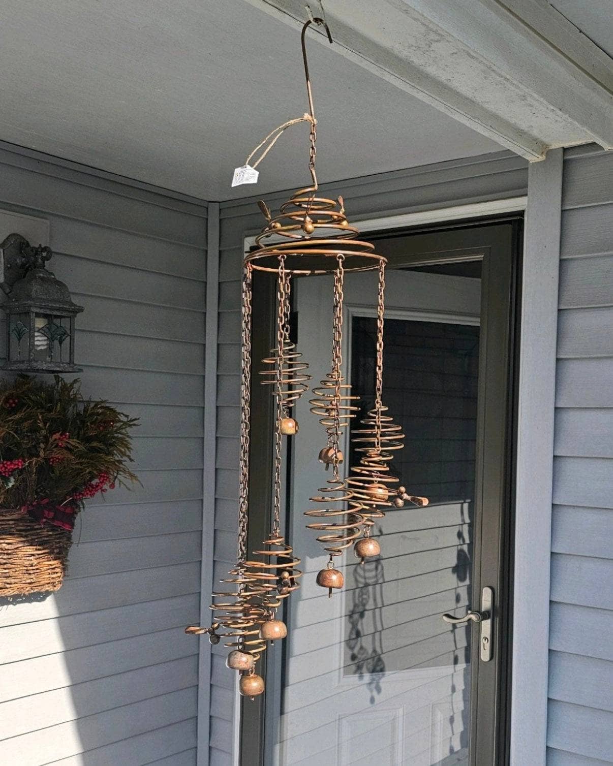 Bee Spiral with Bells - Handmade Wind Chime for Outdoor Garden Decor | Soothing Wind Sounds for Patio, Porch & Backyard Relaxation