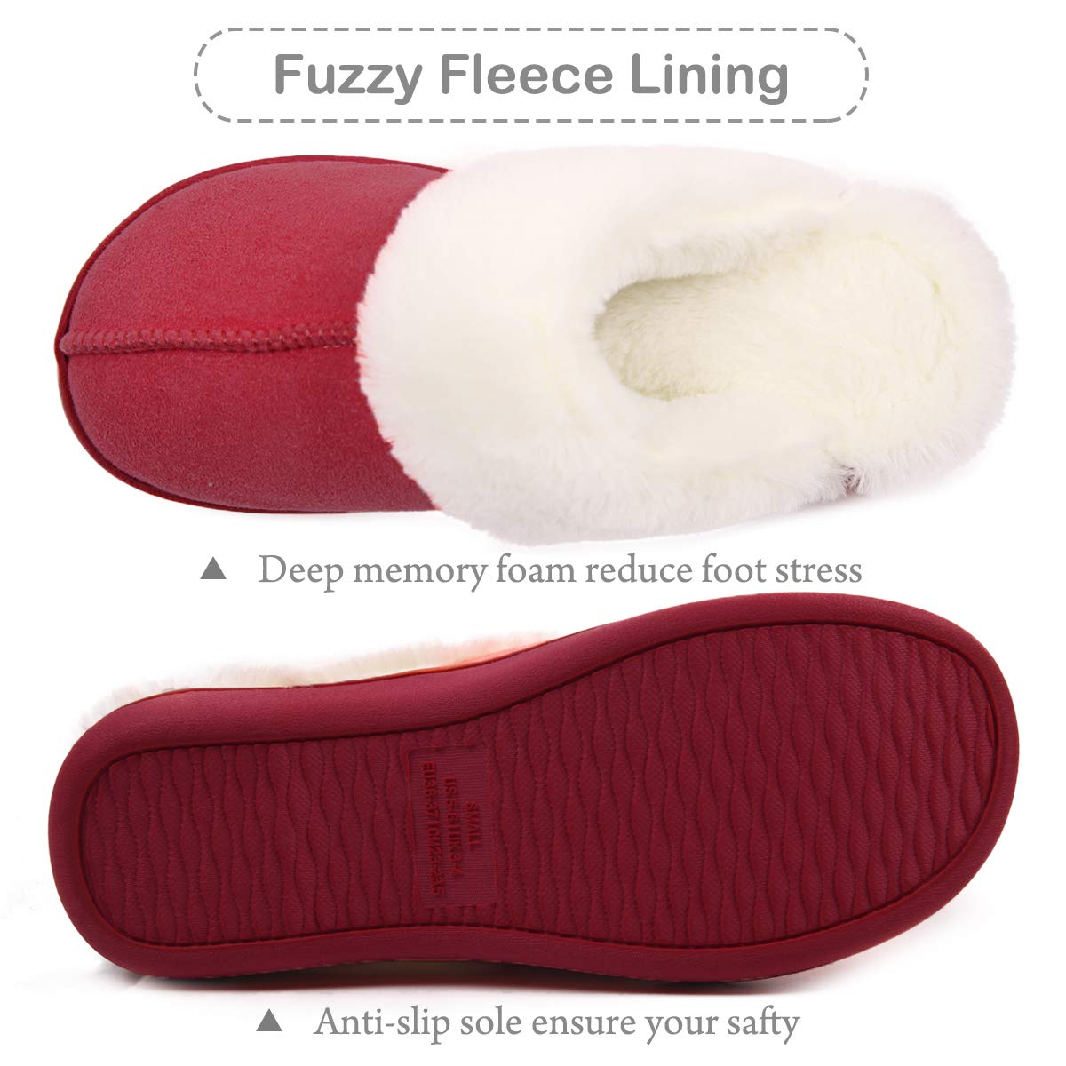 Caramella Bubble Women's Fuzzy Fur Memory Foam Slippers - Non-Slip Indoor Outdoor House Shoes for Ladies, Maternity Comfort Slides - Perfect for Lounging, Nursing, and Cozy Home Wear