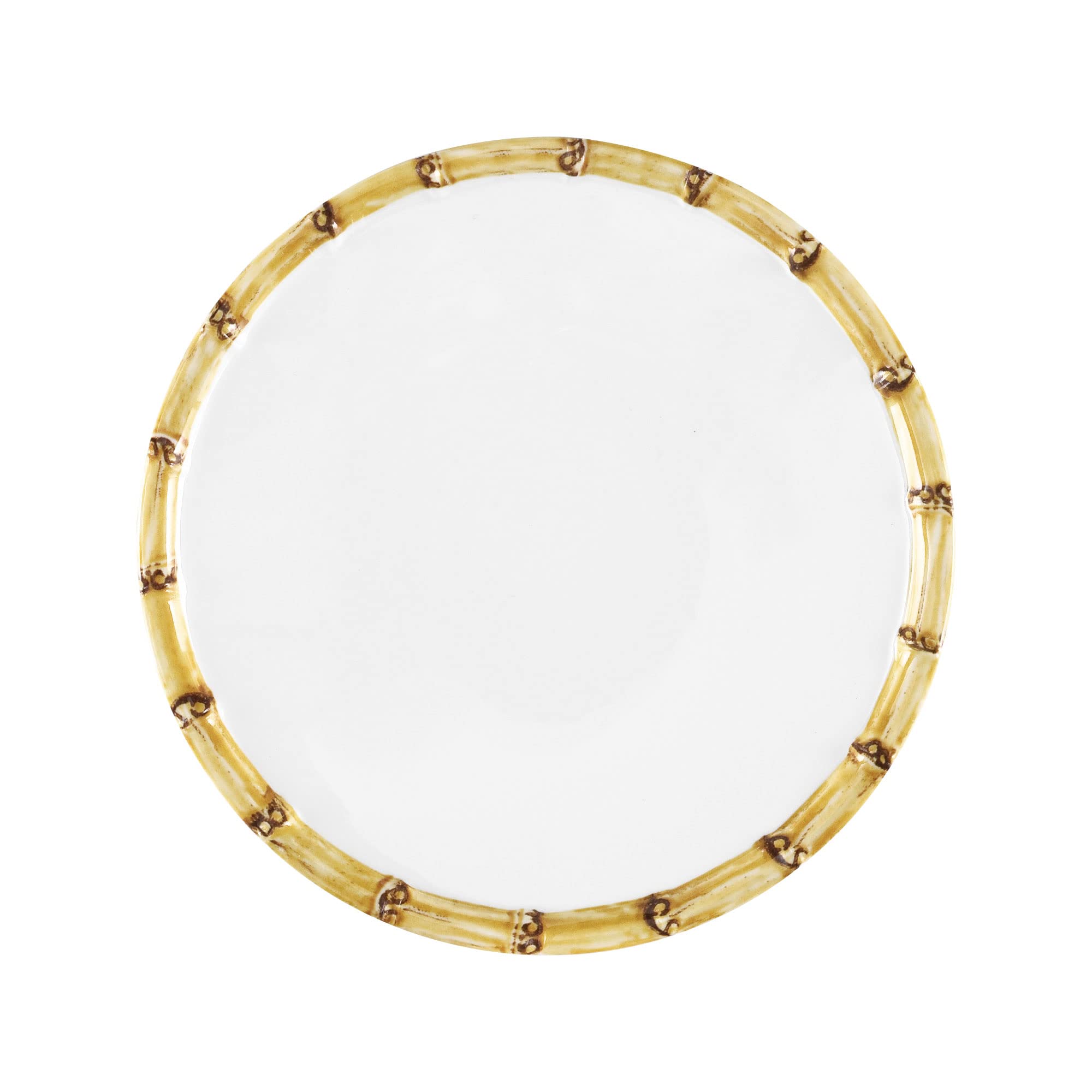 UPware 6-Inch Bamboo Melamine Round Dessert Plates - Set of 4 White Small Serving Dishes for Appetizers, Snacks & Side Dishes | Perfect for Parties, Picnics & Everyday Dining