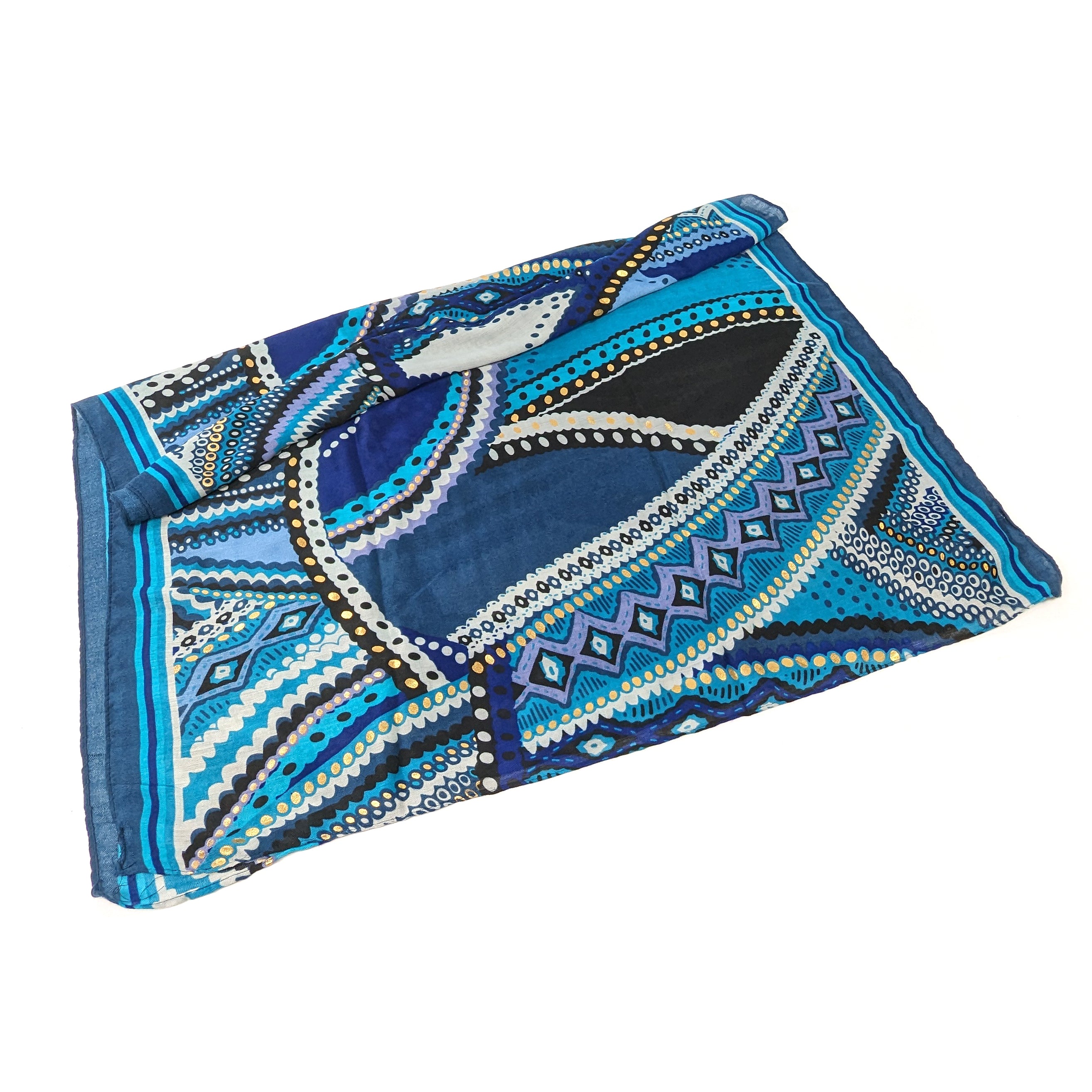 Cobalt Blue Decorative Fabric Scroll - 90x180cm Home Wall Art for Living Room, Bedroom & Office Decor