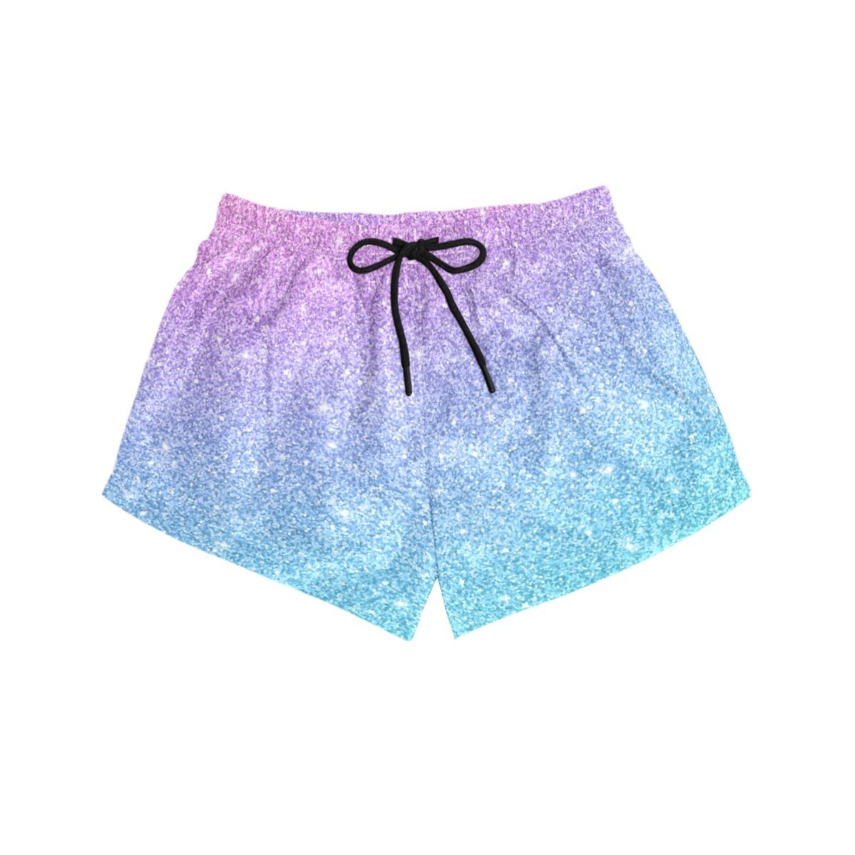 UMIRIKO Women's Board Shorts - Pink Gold Marble Print Swim Shorts with Pockets, Quick-Dry Swim Trunks for Beach, Pool & Surfing | Size S (20242769)
