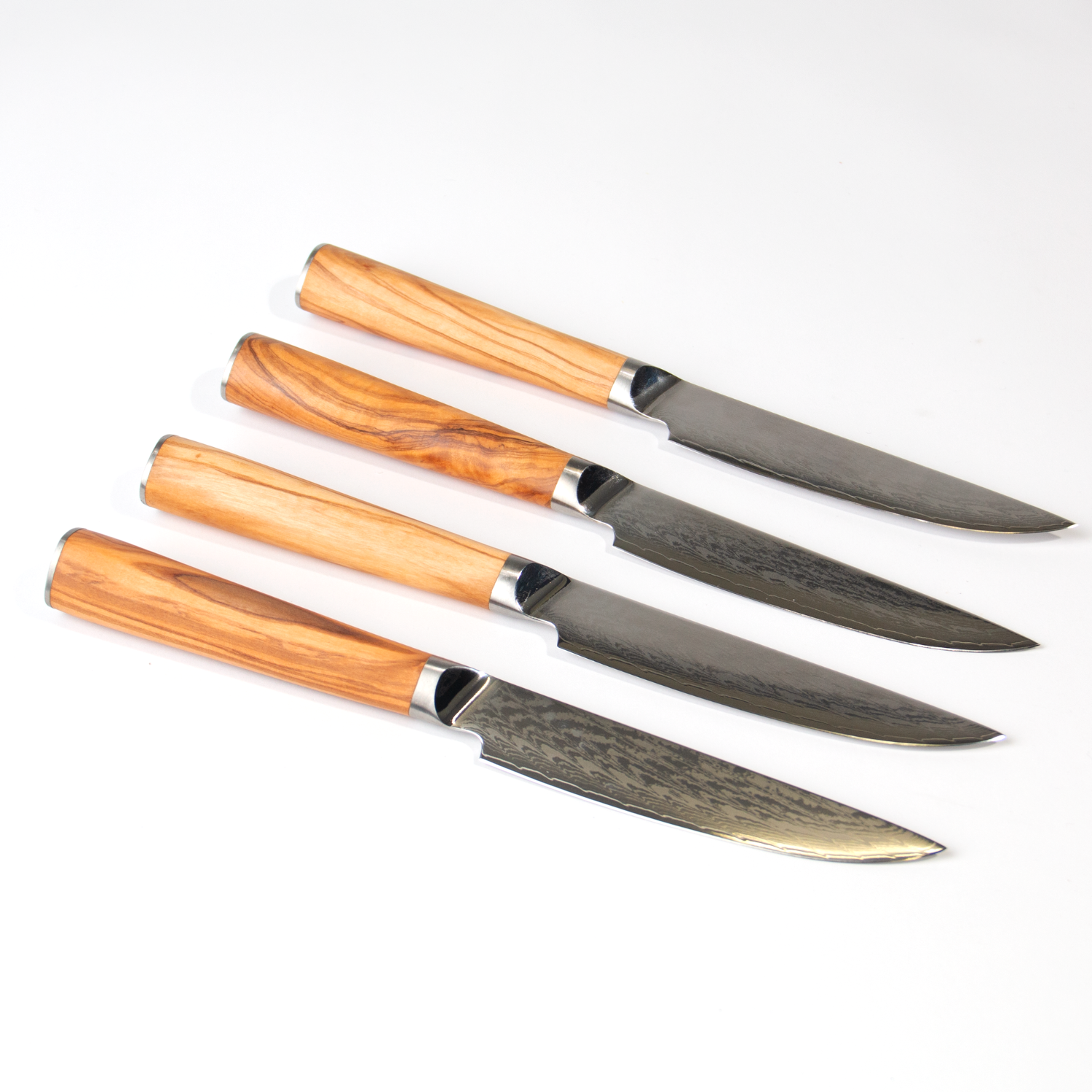 Premium Japanese Damascus Steel Steak Knives Set of 4 - Razor Sharp Chef Knives for Steak Lovers - Perfect for BBQ, Dinner Parties & Gourmet Cooking