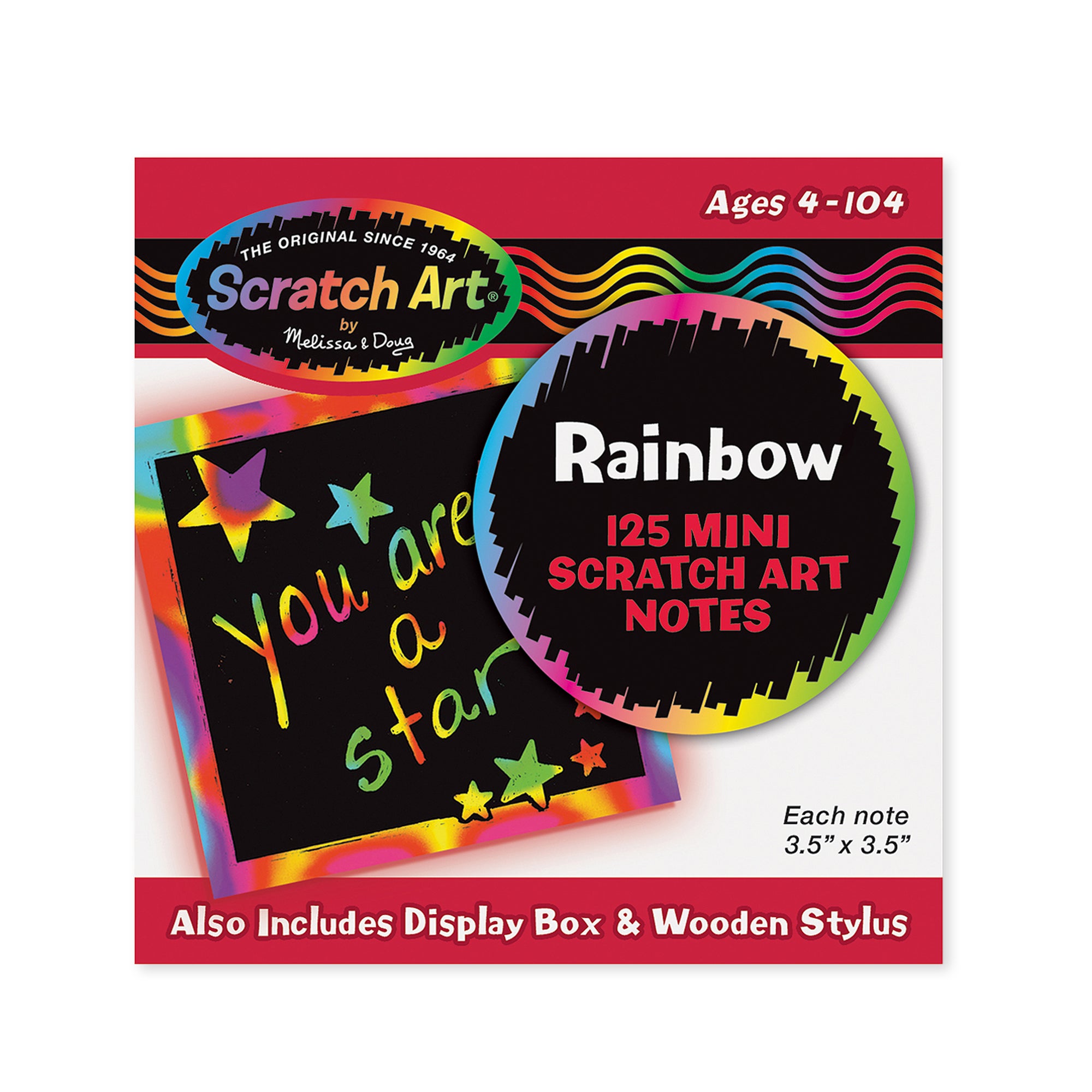 Scratch Art Rainbow Mini Notes - Box of 125 Colorful Scratch Paper Notes for Kids, DIY Crafts, Party Favors, Classroom Rewards & Creative Gift Ideas