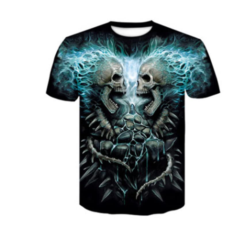 3D Skull Print Men's T-Shirt - Skeleton Graphic Tee for Summer, Casual Streetwear Cool Shirt | Perfect for Parties, Halloween, and Everyday Wear