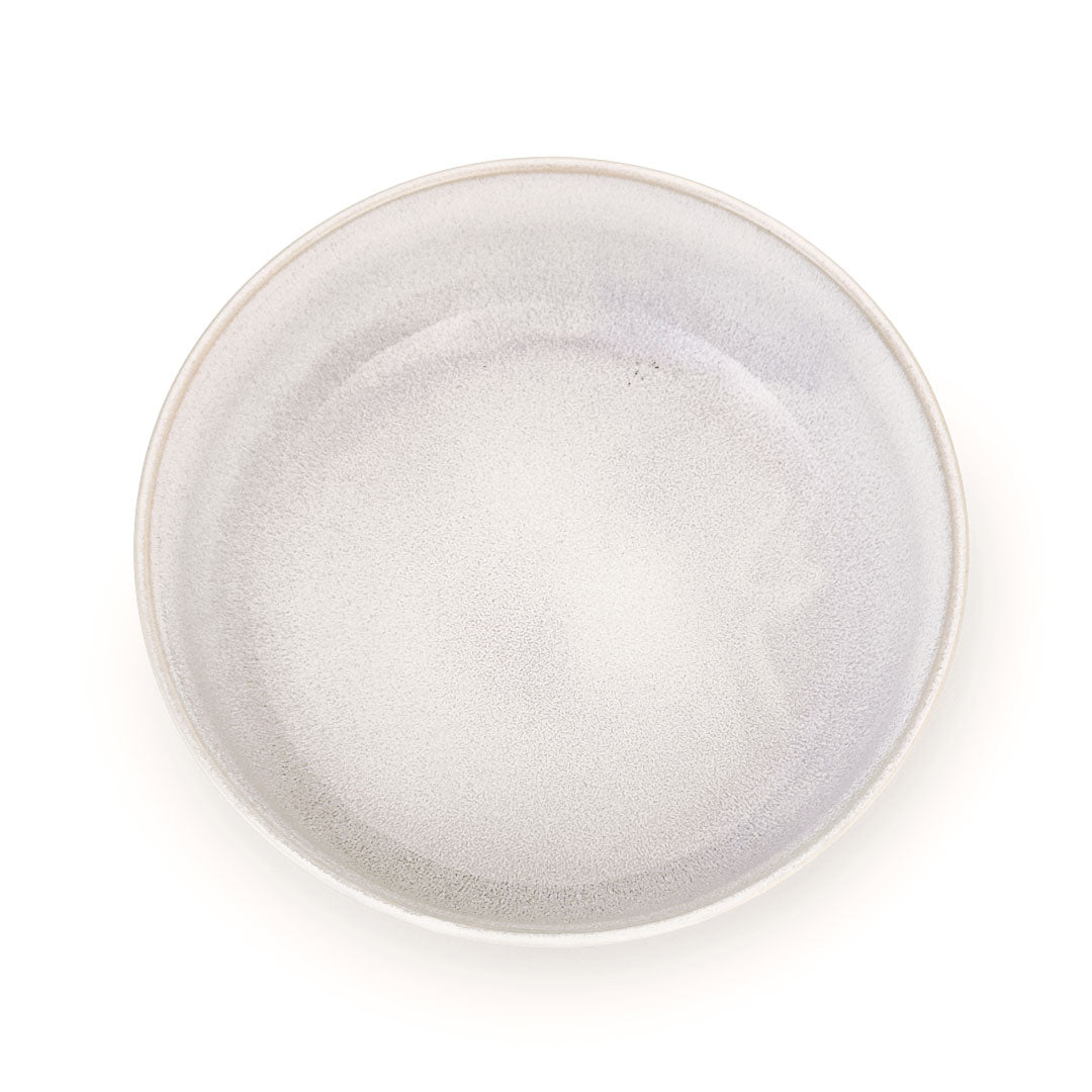 Ecru Mist Reactive Glazed Ceramic Salad Bowl - 34 oz Large Serving Bowl, 7.2 Inch Wide - Perfect for Salads, Pasta, Fruit & Entertaining - Dishwasher & Microwave Safe