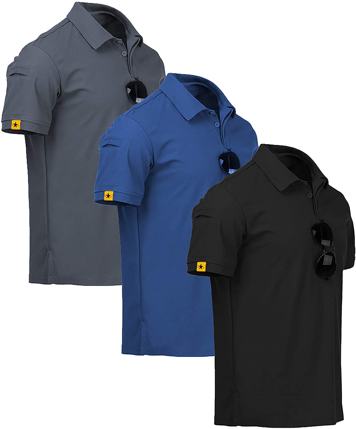 Geek Lighting Men's Moisture-Wicking Polo Shirt - Breathable Quick-Dry Short Sleeve Golf & Sports T-Shirt for Outdoor Activities, Workouts & Casual Wear